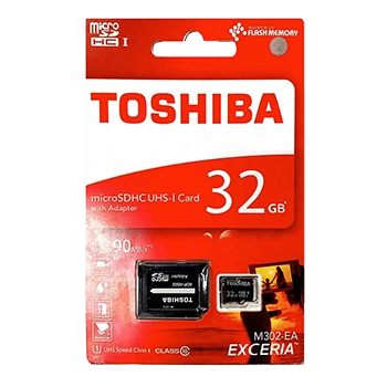 کارت حافظه microSDXC توشیبا مدل EXCERIA M302-EA کلاس 10 استاندارد UHS-I U1 سرعت 90MBps ظرفیت 32 گیگابایت به همراه آداپتور SD